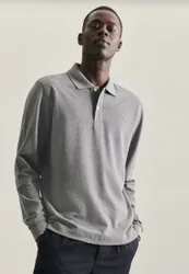 Slim Polo Uni Grau XXL