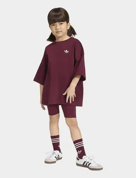 Womens Set Cycling Shorts Tee - Rosa, rosa rosa Bambino taglia 4-5Y - Adidas - FashionsVida