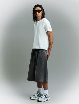 Bermuda Jogger Fit En Molleton S Gris