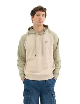 Felpa Con Cappuccio Essentials Bicolor Green L
