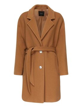 Cappotto monopetto in misto lana