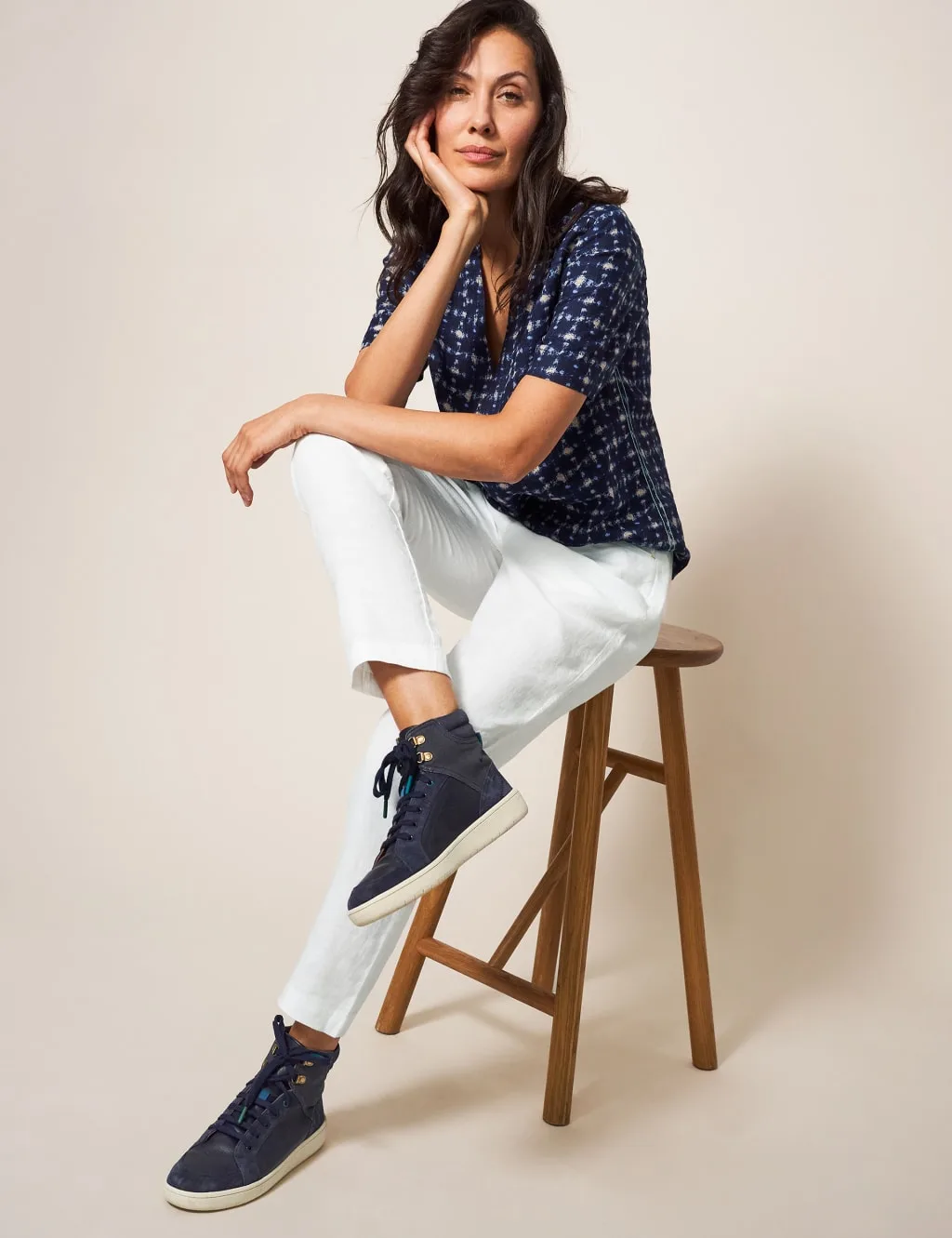 Pure Linen Trousers White female - White stuff - FashionsVida