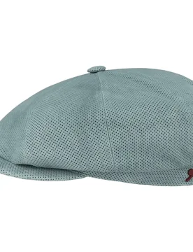 Kyoto Perf Leather Flat Cap by Alfonso DEste - mint green - Female - Size: XL (60-61 cm) - Alfonso D´Este - FashionsVida