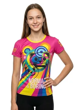Maglietta A Maniche Corte Emoji Normal Is Boring Multicolour L - OTSO - FashionsVida
