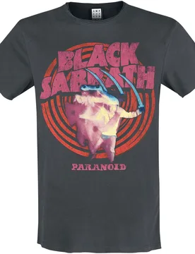 T-Shirt - Amplified Collection - Paranoid - S bis 3XL - für Männer - Größe L - charcoal - Lizenziertes Merchandise! - Männer - male - Black Sabbath - FashionsVida