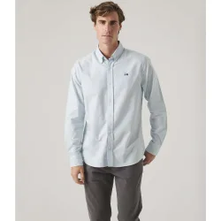 Camisa de algodón de hombre corte regular rayas