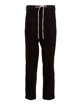 Pantaloni con fascia a contrasto