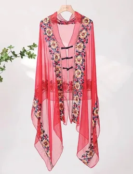 Cape shawl women's outdoor outfit ethnic style summer new embroidery glass yarn fashionable versatile sun protection clothing - Aliexpress - FashionsVida