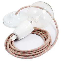 Cables Suspension Luminaire Rd51 Stripes Diy 2 M Ancient Pink / White One Size