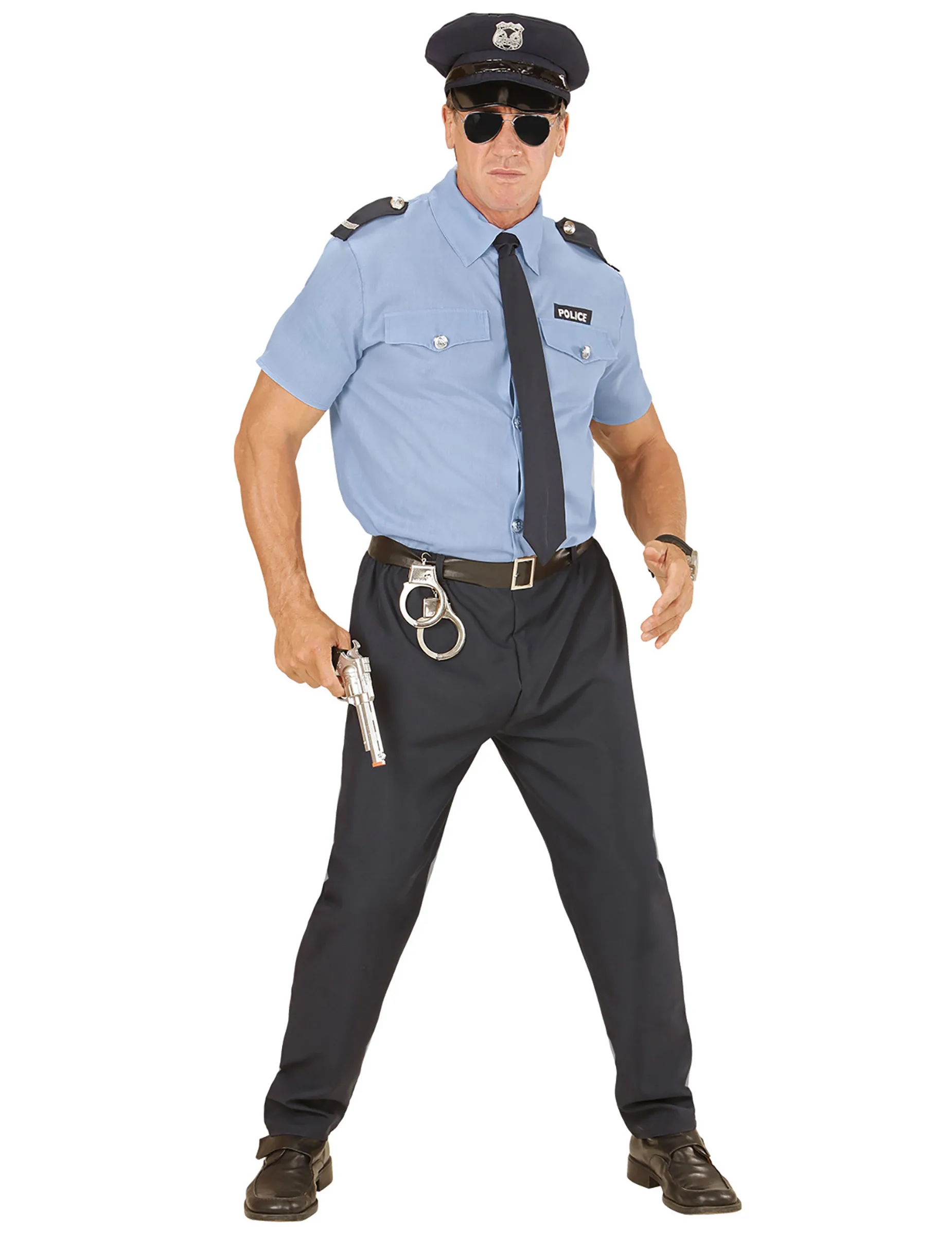 Polizist Kostüm Cop hellblau-dunkelblau-schwarz - Widmann - FashionsVida