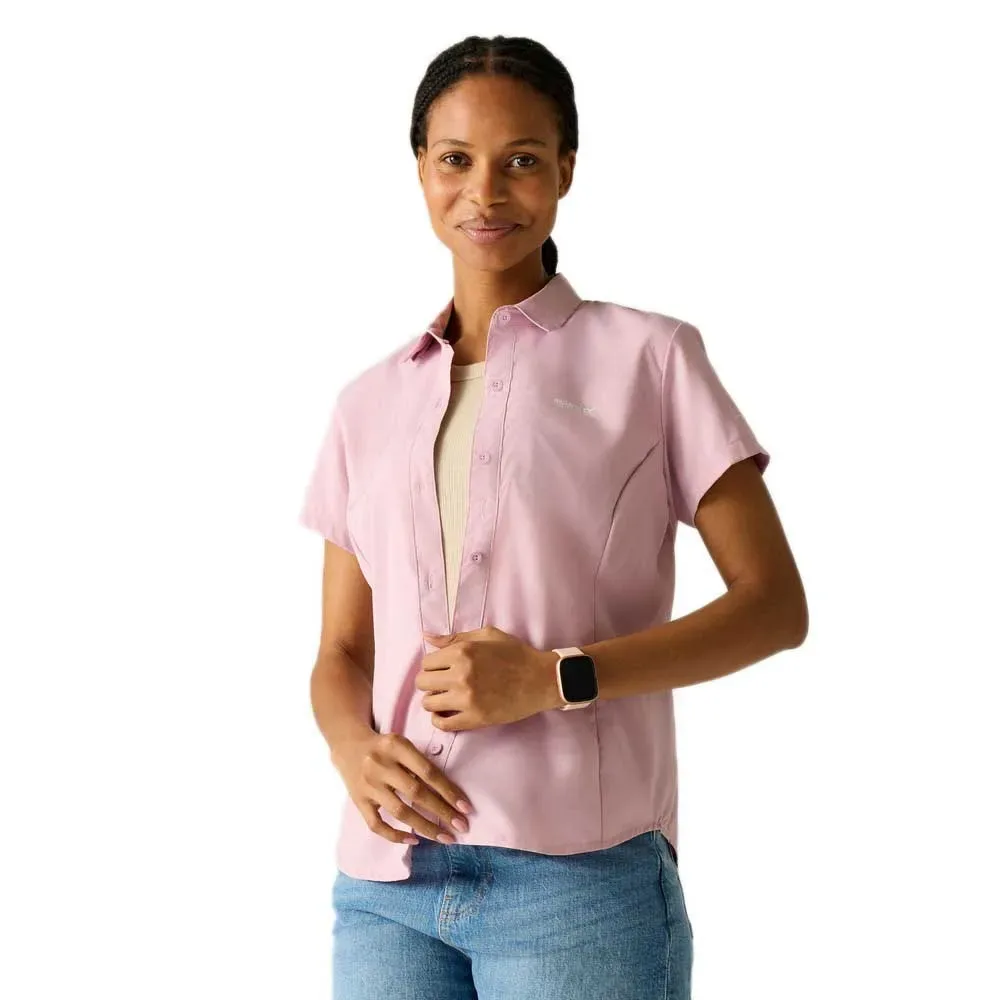 Camicia A Maniche Corte Travel Light Powder Lilac Solid 40 - Regatta - FashionsVida