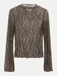 Langarmshirt aus Spitze Braun 38
