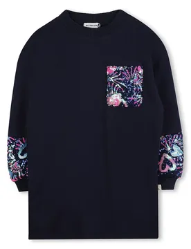 Robe à Manches Longues U21285 Navy 24 Mois Fille