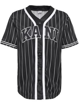Serif Pinstripe Baseball Jersey Black / White S Herren