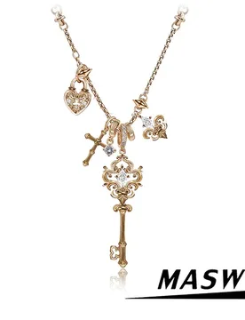 MASW Original Design Luxury Vintage Temperament Key Pendant Necklace For Women Girl 2026 Trend New Accessories Fashion Jewelry - Aliexpress - FashionsVida