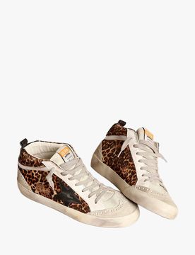 Baskets Mid Star imprimées léopard en cuir