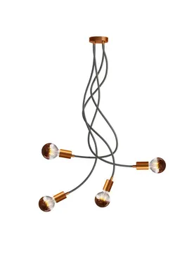 Cables Plafonnier Articulé Flex 90 à Lumière Diffuse Avec Ampoule Led G95-avec Bulb Satin Copper One Size