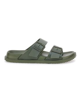 Ciabatte Verde Militare Con Doppia Fascia 72593 40/41
