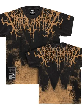 T-Shirt - Reign Of Blood (ocker) - Heavy Oversized T-Shirt (250 GSM) - XS bis 3XL - für Männer - Größe XS - schwarz/ocker - Männer - male - Stay Cold Apparel - FashionsVida