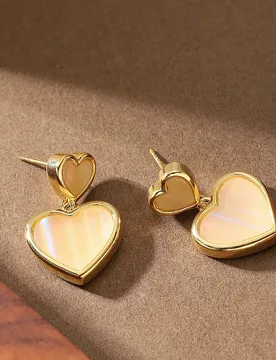 Stylish and personalized design plate love earrings light luxury temperament high-end versatile niche simple earrings - Aliexpress - FashionsVida
