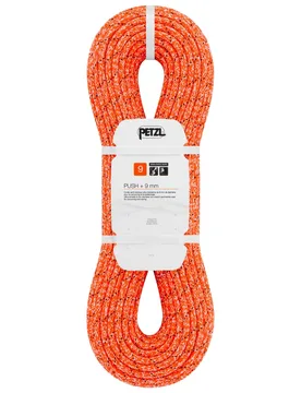 Corde de spéléologie, de canyoning et d'alpinisme semi statique - Push + 9 Mm Orange - Taille 70 m - Petzl - FashionsVida