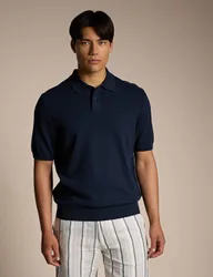 Asac Regular Fit Knitted Polo Shirt Navy male