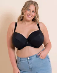 Daze T-Shirt Bra Balcony Padded Lingerie - Black - Size: 38FF