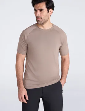 Mens Quick Dry Active T-Shirt - Beige - Mountain Warehouse - FashionsVida