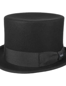 Wool Felt Top Hat by - black - Female - Size: 47 cm - Lipodo - FashionsVida