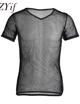 YiZYiF Sexy Mens Mesh See Through T Shirts Transparent Tops Tees Sexy Man Tshirt Singlet Male clubwear Clothes T-shirt Clothing - Aliexpress - FashionsVida