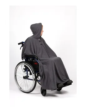 Fleece-Rollstuhl-Poncho AT53521 grau - Antar - FashionsVida