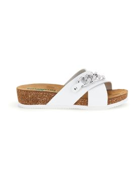 Ciabatte bianco sottopiede in vera pelle 293A121SR 39