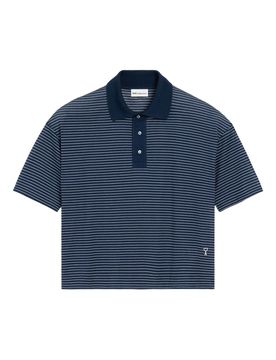Classic Striped Polo Shirt with Applique