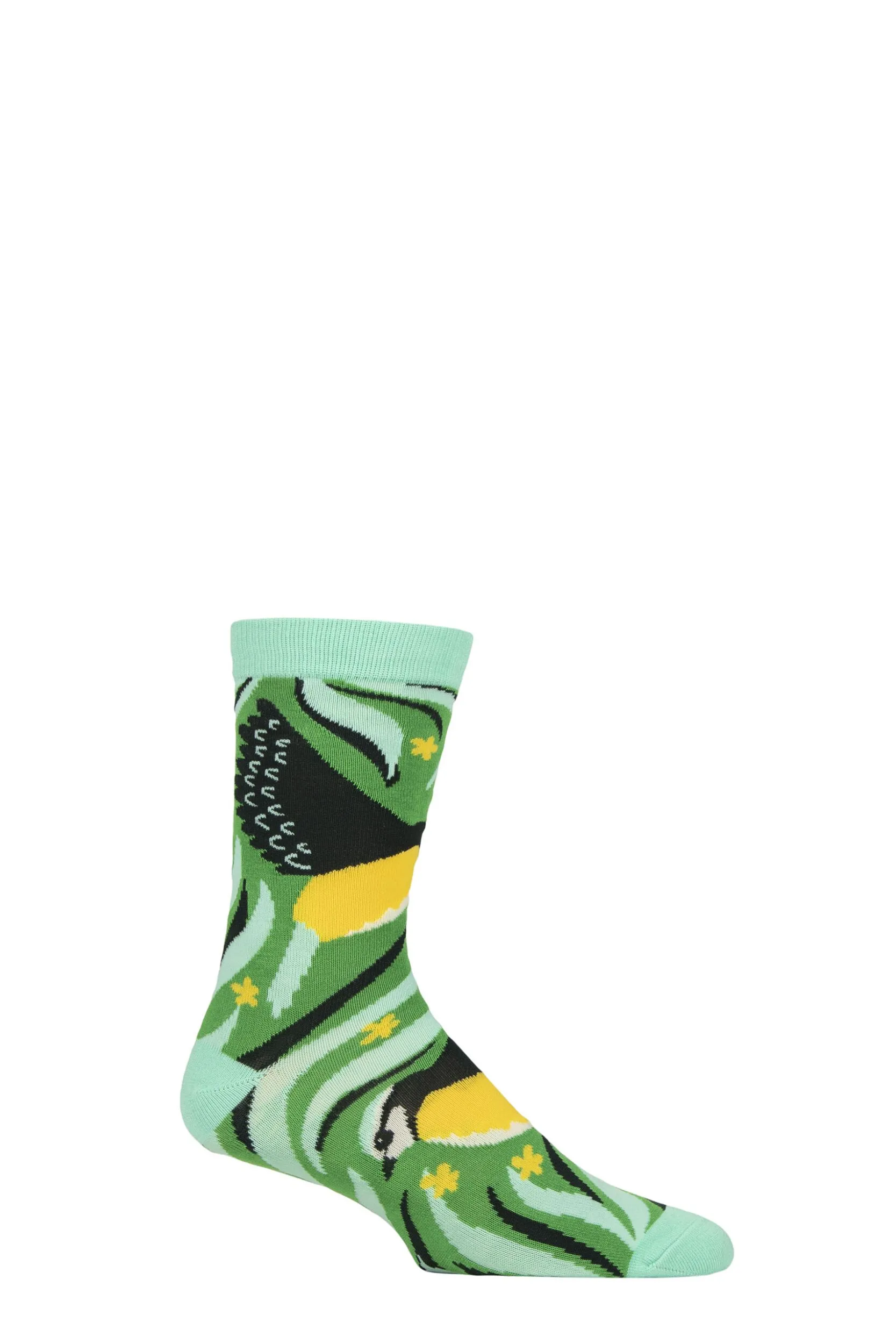 Pair Shared Earth Bamboo Blue Tit Socks Multi 3-7 - Multi Coloured - Size: 3-7 - SockShop - FashionsVida