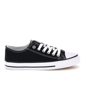 Sneakers nero in tela stringate basse 8011 37