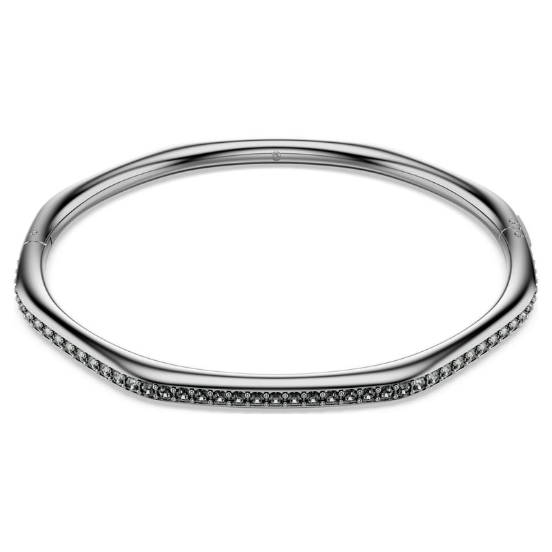Bracciale rigido Dextera, Forma ottagonale, Taglio Round, Bianco, Placcato rutenio S