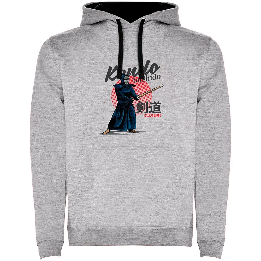 Sweat à Capuche Bushido Bicolor Heather Grey / Black 2XL - Kruskis - FashionsVida