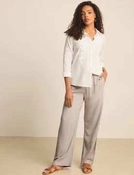 Embroidered Cotton Shirt - White - Size: 18 - M&Co - FashionsVida