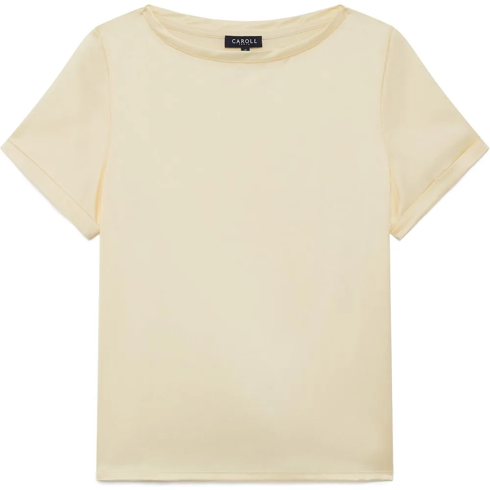 Camiseta de mujer de mujer con manga corta efecto remangado - Caroll - FashionsVida