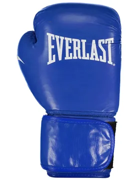 Gants De Boxe En Cuir Synthétique Amateur Competition Fight Blue 10 oz - Everlast - FashionsVida