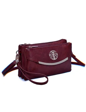 Women's Noveau Triple Compartment Crossbody Bag in Burgundy - Burgundy - Size: One Size - Fontanella Fashion - FashionsVida