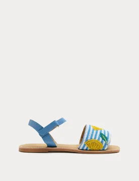 Kids' Beaded Lobster Riptape Sandals (10 Small - 4 Large) Blue Mix Female - M&S - FashionsVida