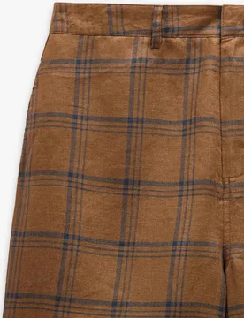 Short de mujer 100% lino con estampado vichy - Parfois - FashionsVida