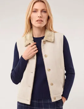 Kuschelige Weste, normale Größen, Farbe Beige, 50, kuschelig weich trendiger Schnitt Damen - Walbusch - FashionsVida