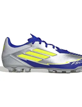 Chaussures De Football F50 League Messi Ag Silver Met / Solar Yellow / Lucid Blue EU 42 - Adidas - FashionsVida