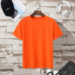 Hombres Camiseta unicolor de cuello redondo