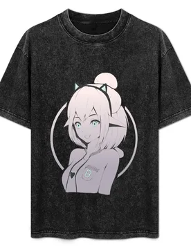 Simple Neko Girl T-Shirt Stain Resistant Casual Tee - Aliexpress - FashionsVida