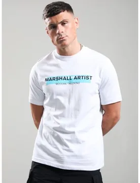 Mens White Seafield Logo T-Shirt - Male - White - X-Small - Marshall artist - FashionsVida