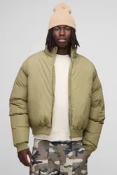 Herren Regular Fit Mono Wattierte MA1 Bomberjacke Olive Größe Medium