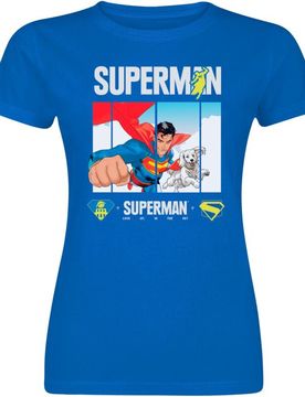 DC Comics T-Shirt - 2025 - Look Up - S bis XXL - für Damen - Größe XXL - blau - Lizenzierter Fanartikel - Frauen - female